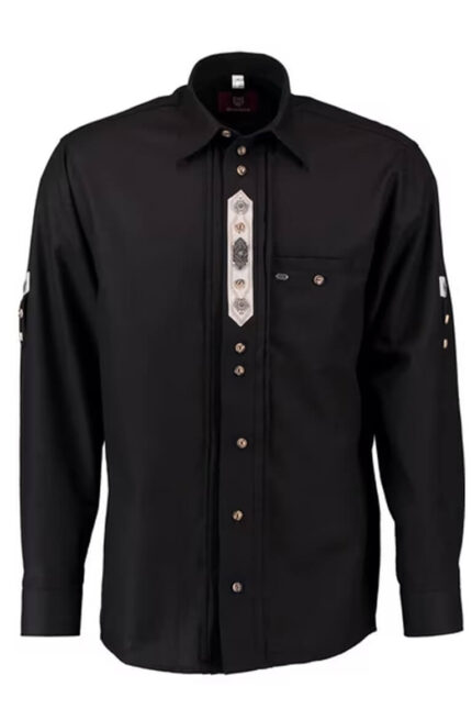 Black Men's Lederhosen Shirt